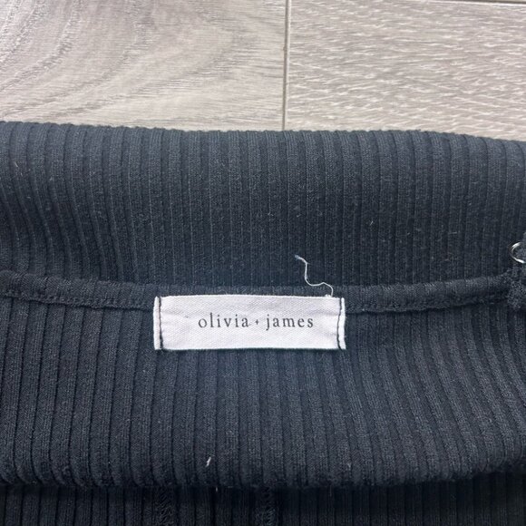 Olivia & James Black Ribbed Button Front Midi Dress - Picture 6 of 11